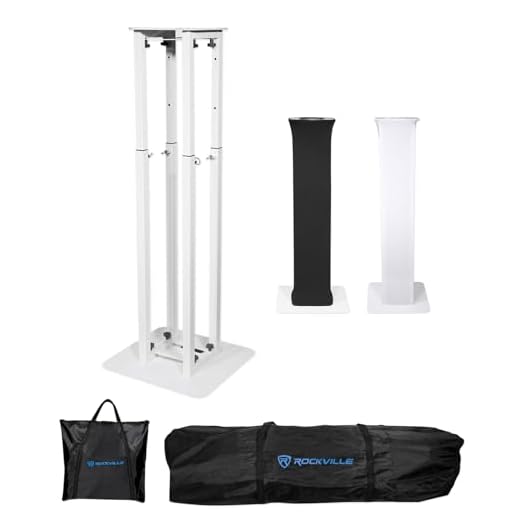 Rockville Totem Moving Head Light Stand+Black+White Scrims+Carry Bags (RTP32W)