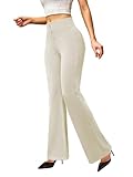 keriffe Womens Bootcut Dress Pants High Waist Stretchy Business Work Casual Trousers with Back Pockets Office Slacks Khaki