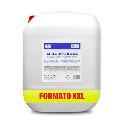 Hostelpak | Agua destilada Desionizada y osmotizada | Plancha, CPAP, Tattoo, Máquinas de esterilización (20L)