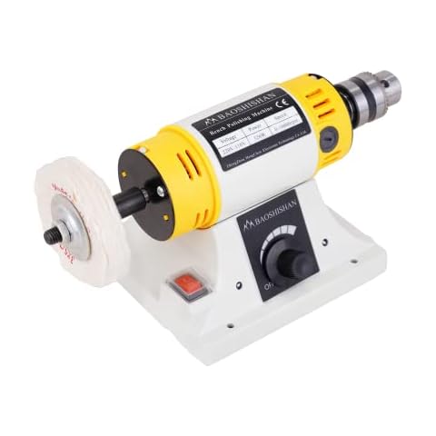 BAOSHISHAN Bench Polisher Polishing Machine Desktop Grinder Buffing Motor for Metal/Jelewery/Wood 10000rpm 320W 220V Cover