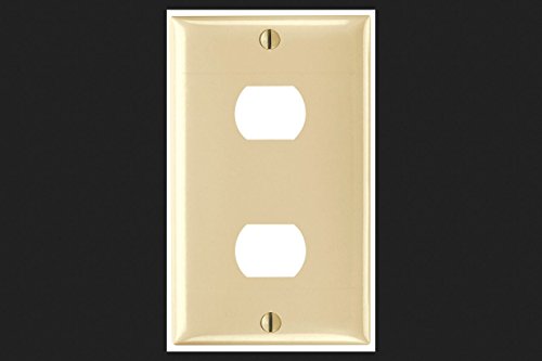 Legrand Pass & Seymour K2I Plastic Despard Opening Wall Plate, 1 Gang, Two Horizontal Opening, Includes Mounting Straps, Ivory (1 Count)