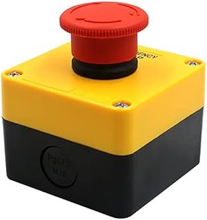 Heschen Red Sign Emergency Stop Switch Push Button Switch 660V 10A with Box