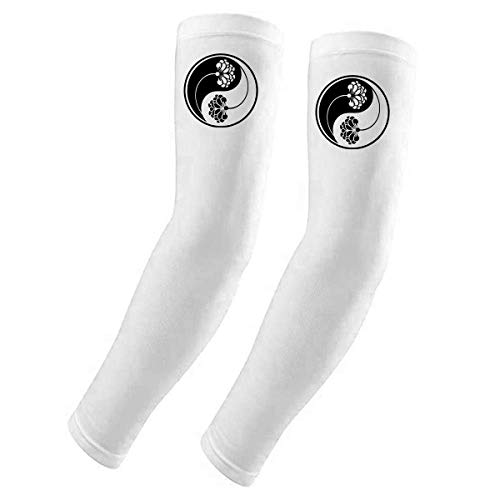 Funda para brazo con protección UV transpirable y estampado de flores Yin-yang DIYthinker