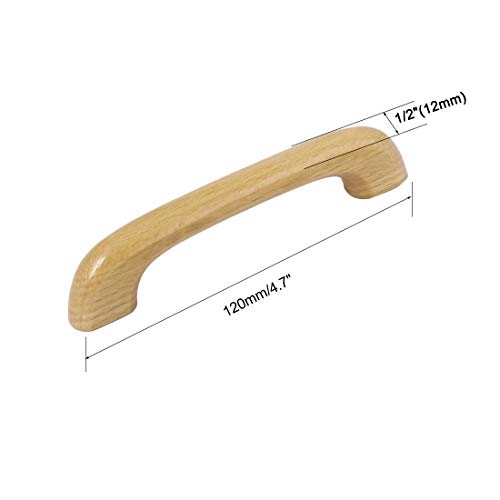 Tirador de madera para cajones y armarios, manijas beige con tornillos de 96mm, 5uds 5