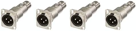 4 Neutrik NA3MDF 3 Pin Mic XLR Male to Female Adapter Feed/Pass Thru Converter