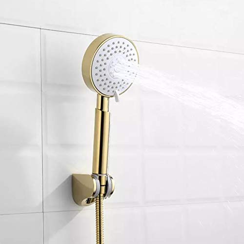 Robinet de douche de salle de bain mural or brossé avec douchette