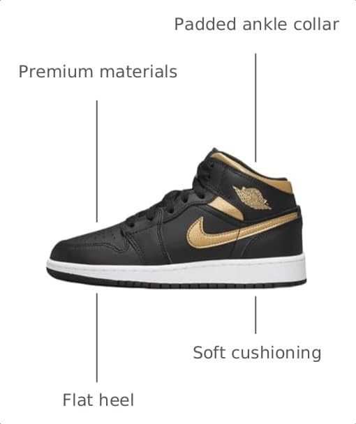Image of Nike Boys' Air Jordan 1 Mid GS Sneakers