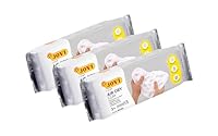 Jovi Air Dry Modelliermasse, gebrauchsfertig, lufttrocknend, auf Basis von Feuchtton, 250 g in weiß, 3er Pack