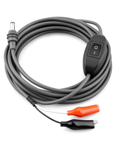 Urnqowuy DC Charging Cable Fits for Starlink Mini Alligator Clips DC Charging Cable, 3M/10FT 18AWG Power Cable with Switch & Crocodile Clamps