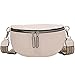 Produktbild Mode Leder Hüfttasche Umhängetasche Solide Damen Brusttasche für Festival Reise Kleine Hüfttasche Crossbody Frauen mit Stoff Taschengurt