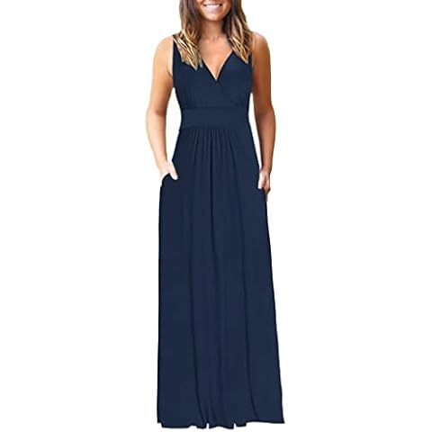 AUSELILY Ladies Summer Sleeveless Maxi Dress Cover