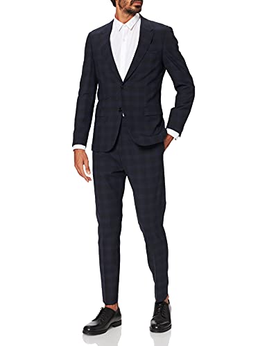 Traje de Hugo cuadros en dos tonos de azul