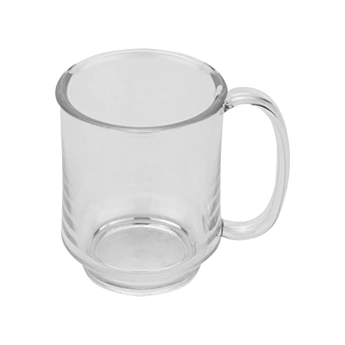 GET SN-104-CL-EC BPA-Free Plastic Easy Grip Large Handled Mug, 8 Ounce, Clear (Set of 4)