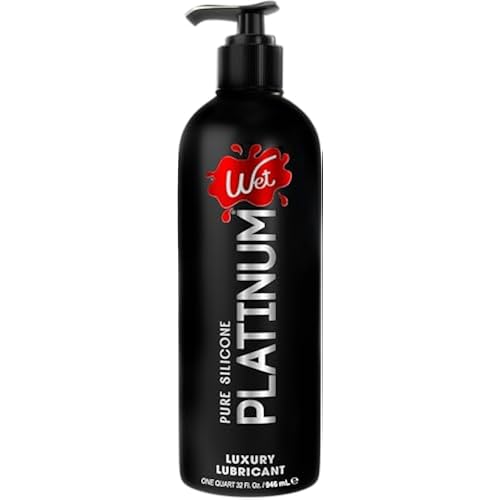 Wet Platinum Silicone-Based Personal Lubricant | Ultra Smooth, Super Slick, Hypoallergenic, Long-Lasting Performance, Waterproof Formula| Lube for Men, Women & Couples, 32 fl oz