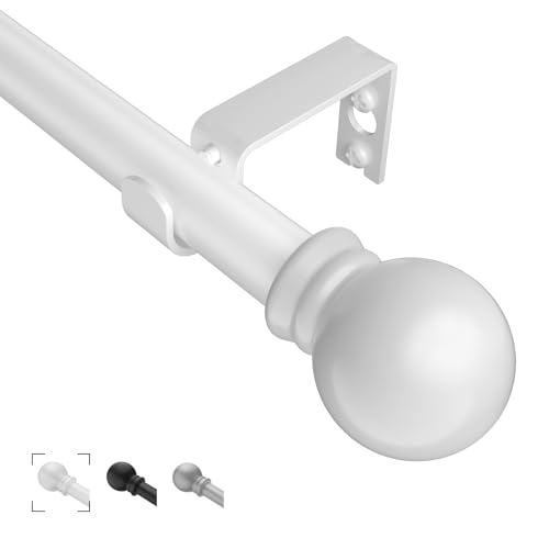 Curtain Rods for Windows 31"- 92", 5/8 inch Small White