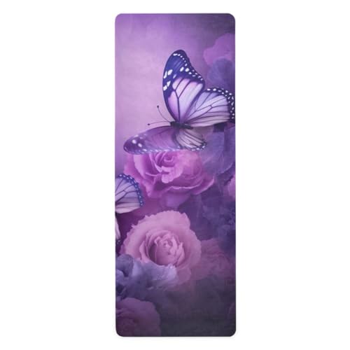 SDMKA Purple Butterfly Yoga Mat for Women Men 71