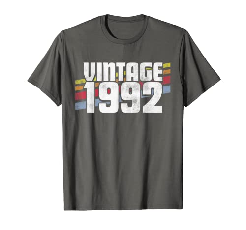 Vintage 1992 30th Birthday Gift Men Women 30 Years Old Camiseta
