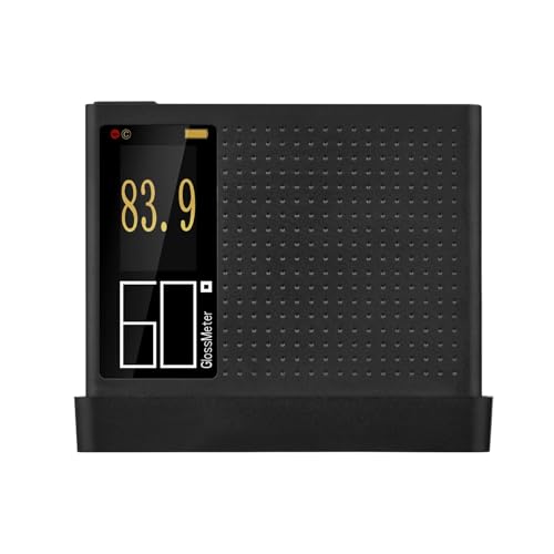 NURII Gloss Meter 60° Glossmeter, with Self-Calibration/Fast Measurement/Continuous Surface Measuring Glarimeter for Stone Tile Car (Size : Black)