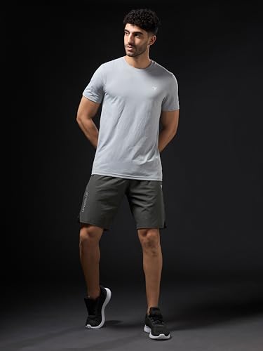 Image of TECHNOSPORT Mens Regular Fit Solid Shorts for Gym, Workout & Sports with Anti Microbial, Techno Dry