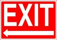 Accuform "Exit (Left Arrow)" Safety Sign, Adhesive Vinyl, 10 x 14 Inches (MEXT443VS)