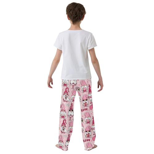 Be Mine Love Gnome Boys Long Pants Soft Trousers Elastic Waist Kids Lounge Bottoms with Pockets S-XL3
