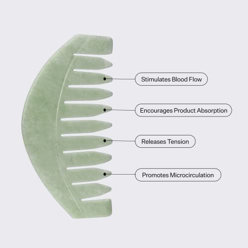 Act + Acre Scalp Gua Sha Tool - Wide Tooth Hand Held Comb - Perfect Natural Stone Massager Tool - Promotes Microcirculation - Improves Hair Growth #TOP2