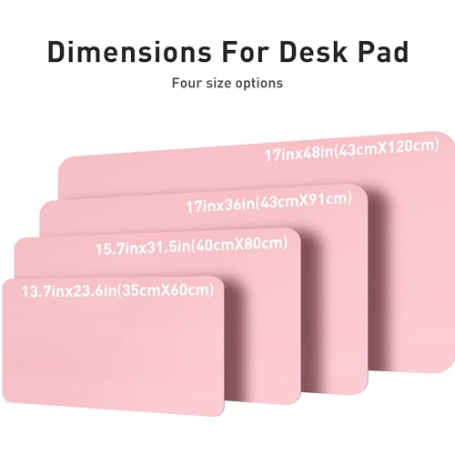 Image of Aothia Leather Desk Pad Protector, Office Desk Mat, Large Mouse Pad, Non-Slip PU Leather Desk Blotter, Laptop Desk Pad, Waterproof Desk Writing Pad for Office and Home (48 inchx17 inch, Fairy Pink)