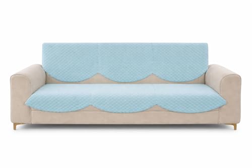 Image of Velvet Quality Raising Quilt Patterns Sofa Covers Set (Firoji, 3 Seater)