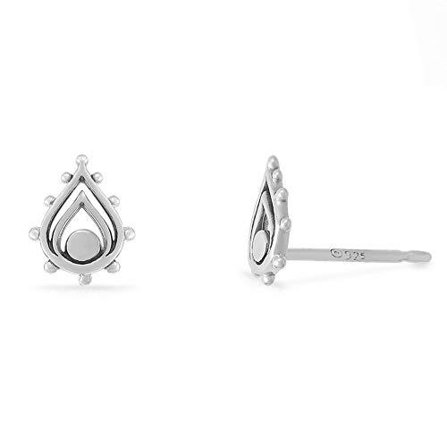 Boma Jewelry Sterling Silver Balinese Tribal Boho Teardrop Stud Earrings2