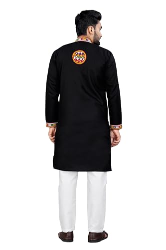 Image of Men's Ethnic Charm Kurta Pyjama Set - Perfect for Navratri Festivities