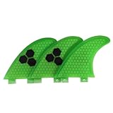Timón de cola de tabla de surf QUILLAS DE TABLETA DE SURF Aleta de tabla de surf multicolor S/M/L Aleta de cola de panal de fibra de vidrio Deportes acuáticos(Green,G7)