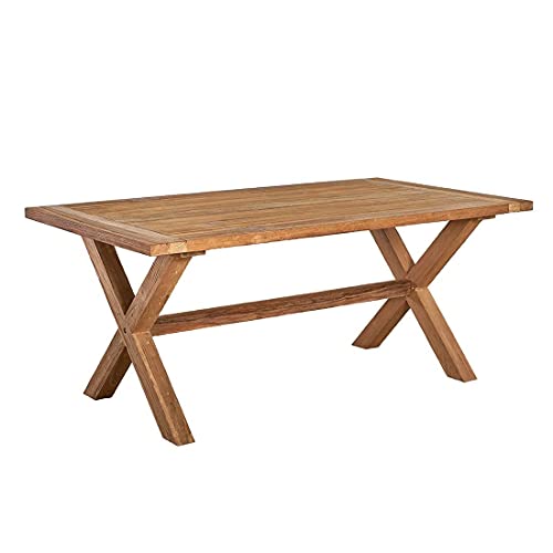 OUTLIV. Dublin Gartentisch 180x100 cm mit Gestell aus Teakholz Recycelt, jeder Tisch ist einzigartig, geeignet für 8 Personen