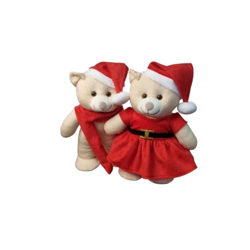 Urso de Pelúcia Papai Noel e Mamãe Noel, Enfeite de Decoração de Natal (Casal Noel em Pé)