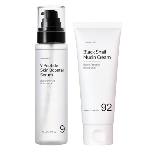 Crema Snail Mucin y Sérum Péptido TOSOWOONG Contra la Piel Seca