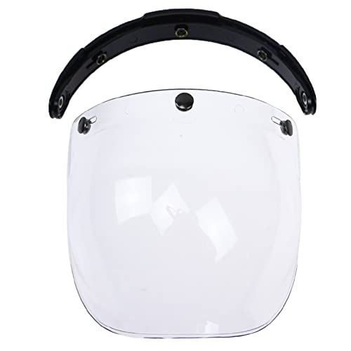  SIUKE Visiera a bolle 3-Snap Visiera parabrezza a bolle a 3 scatti per casco moto Biltwell Gringo & Bonanza