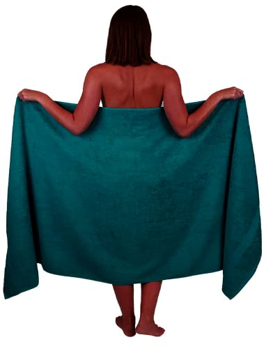 Drap de bain extra large 100x200 serviette maxi format 600g/m² bleu lagon - 2