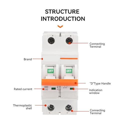 Interruptor automático de 63A y curva C para cortocircuito en 220V 2