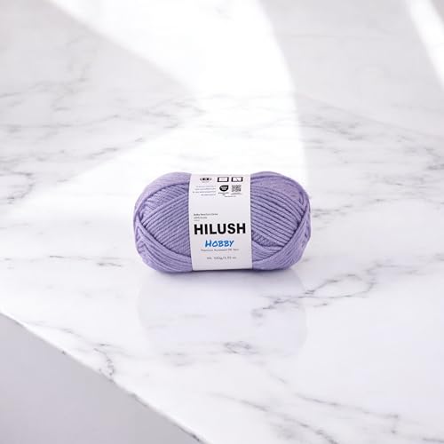 Image of Hobby,Wool Yarn dk Acrylic Hand Knitting Yarn Ball (100g /1 Ball),Suitable for Craft amigurumi Shade 001 (Purple)