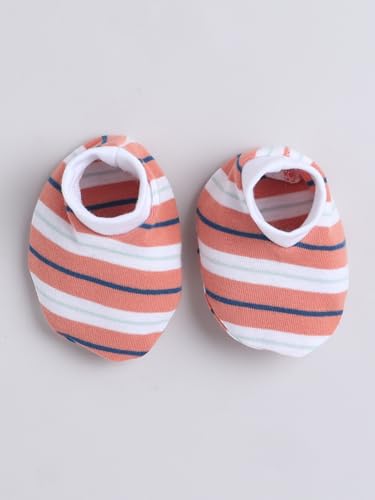 Image of EIO Newborn Baby Cotton Romper Set - Onesie Bodysuit, Cap, Pants & Booties with Mittens | Unisex Baby Clothing Combo for Boys & Girls