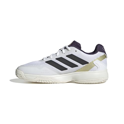 adidas Ubersonic Tennis Shoes Kids, Zapatillas de Tenis Unisex niños, FTWR White Core Black Aurora Plum, 36 EU