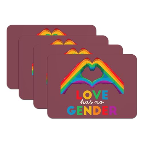 Set de table LGBT rouge en caoutchouc lot de 4 grand format Pride