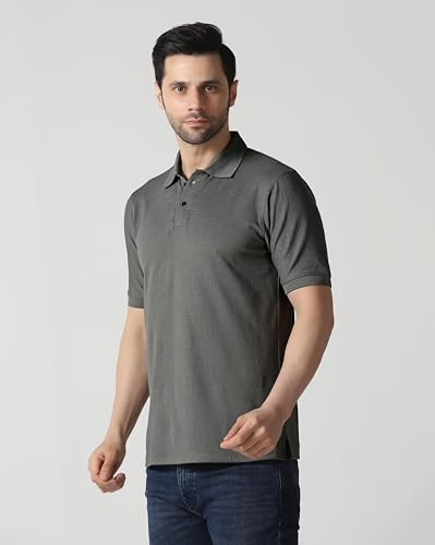 Image of TAGDOMen's Polo T Shirt | Half Sleeve | Textured & Collar Polo T-Shirt for Men (2053)