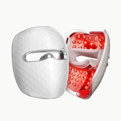 Ulike ReGlow LED Light Therapy Mask, Red Light Therapy for Face, 4 Modes with Red, Blue, Yellow & Infrared Lights for Reduce Acne & Anti-Aging, Eye-Protection, 272 Beads, Remote Control,White