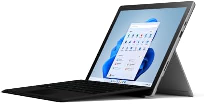 Microsoft Surface Pro 7+ Bundle with Keyboard - 12.3 Inch 2-in-1 Tablet PC - Silver - Intel Core i5, 8GB RAM, 256GB SSD - Windows 11 Home - Device + Type Cover Black, UK plug, 2021 model