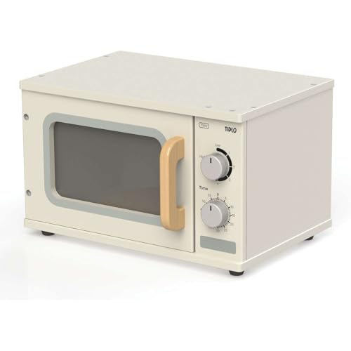 Tidlo Wooden Pretend Microwave, Play Kitchen Accessory