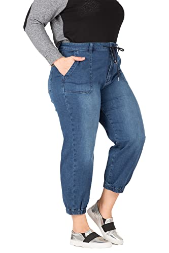 Standards & Practices Women's Plus Size Tencel Rib Cuffs Jogger Jeans3