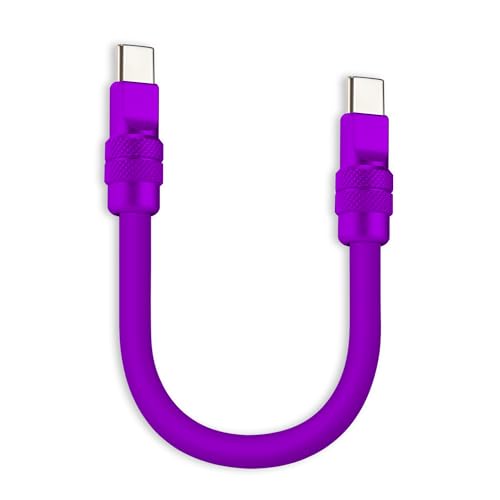 chubbycable Short USB C to C Cable 240W Charging Cable, All Purple, 20 inch