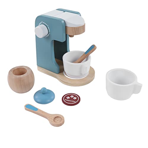 Cafetière jouet d'imitation en bois aux couleurs douces pour l'éveil des enfants