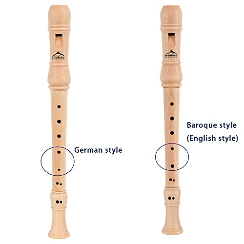 Eastrock Soprano Recorder Baroque Fingering C Key Beginners, Recorder Instrument For Kids Adults, 3 Piece Recorder With Hard Case, Joint Grease And Cleaning Kit（Maple Wood） #TOP2