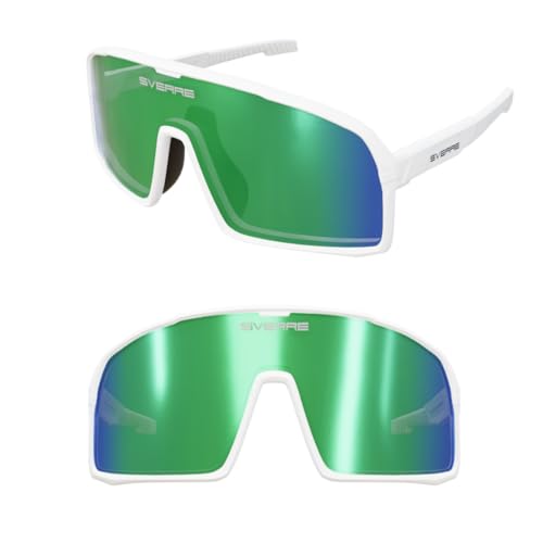 Gafas deportivas para running y ciclismo con lentes REVO verde perfectas para días de sol